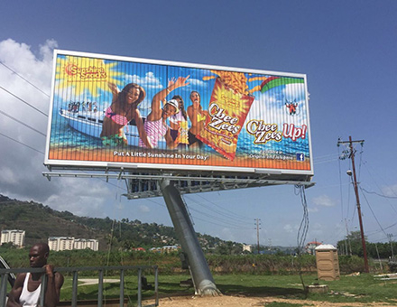 V Shape Double side Trivision Billboard with Unipole