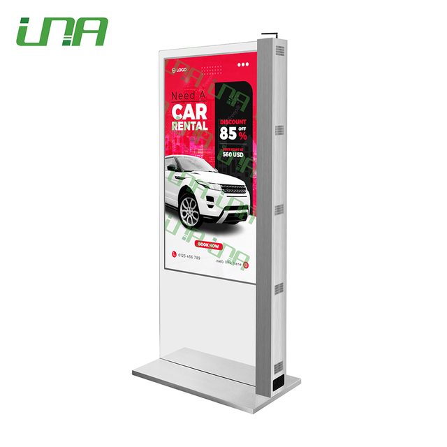 Standing Glass Flat LCD Screen Video Panel Digital Display