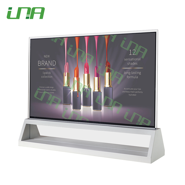 Indoor Desktop Glass Slim Frame LCD Digital Totem Screen