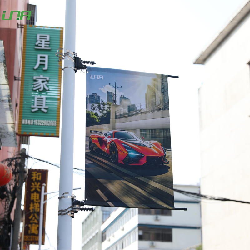 Street Pole Aluminum Bracket Advertising Lamp Pillar Banner Saver