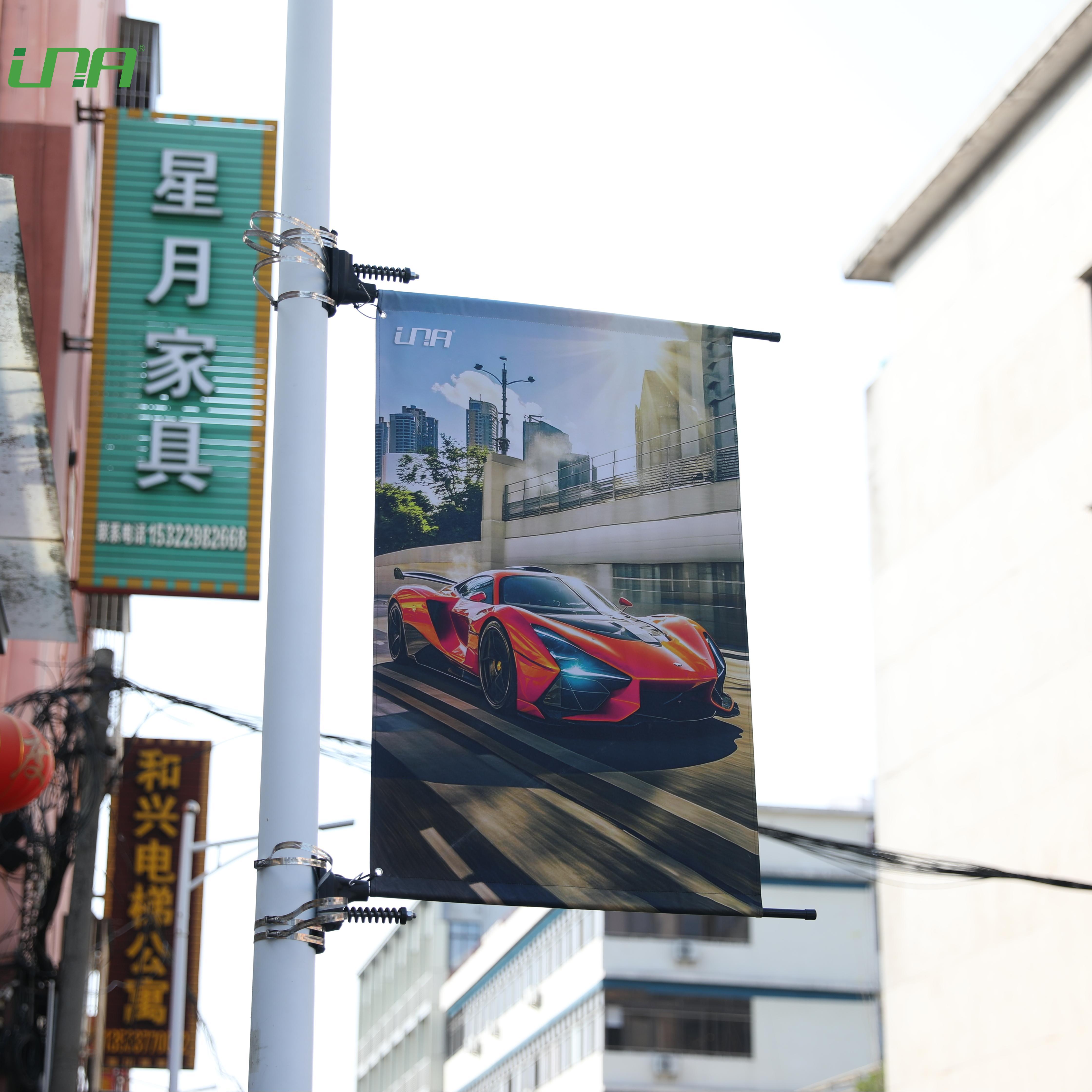 Street Pole Aluminum Bracket Advertising Lamp Pillar Banner Saver
