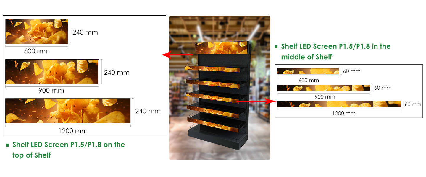 Indoor Shelf LED Display Screen for Store