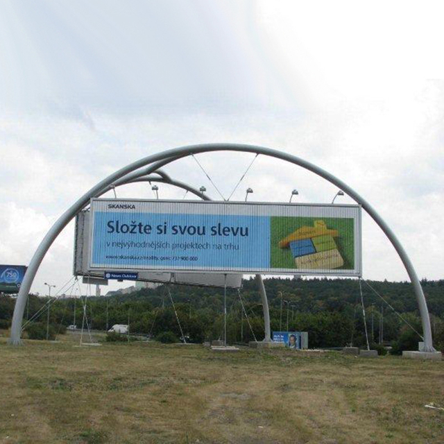 Outdoor Unipole Ads Aluminium 3-Sided Rotating Trivision Billboard