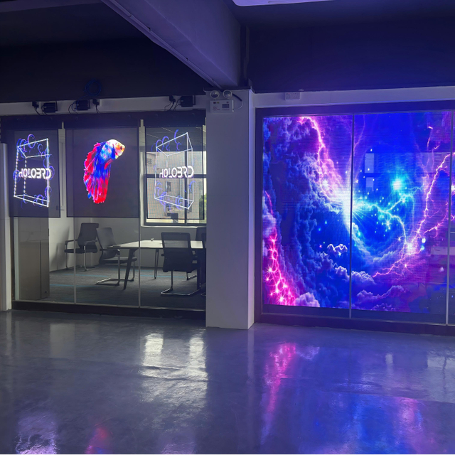 Hanging Transparent Flim Display Holographic 3D LED Poster Screen