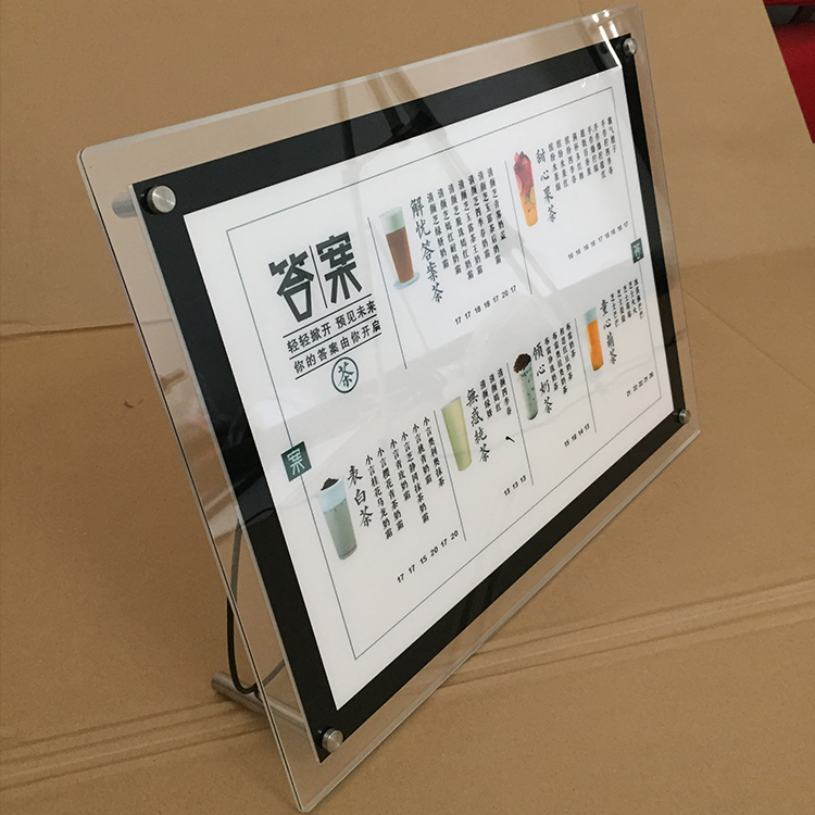 A4 Desktop Crystal acrylic LED lightbox with LGP Panel