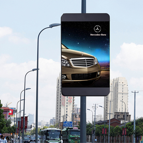Outdoor Lamp Pole LED P6 Digital Screen Display
