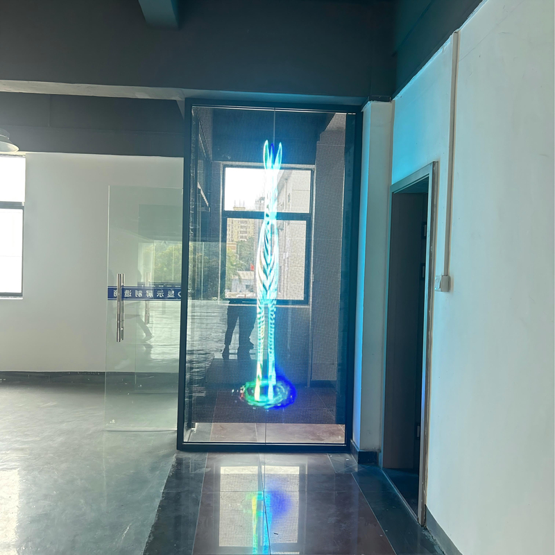 Hanging Transparent Flim Display Holographic 3D LED Poster Screen