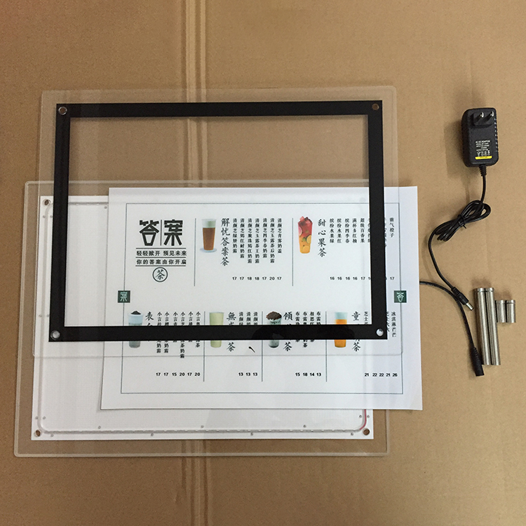 Size-Customized Acrylic LED lightbox with Poster printing