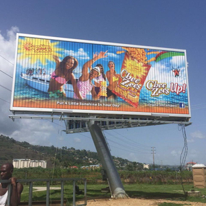 Outdoor Unipole Ads Aluminium 3-Sided Rotating Trivision Billboard