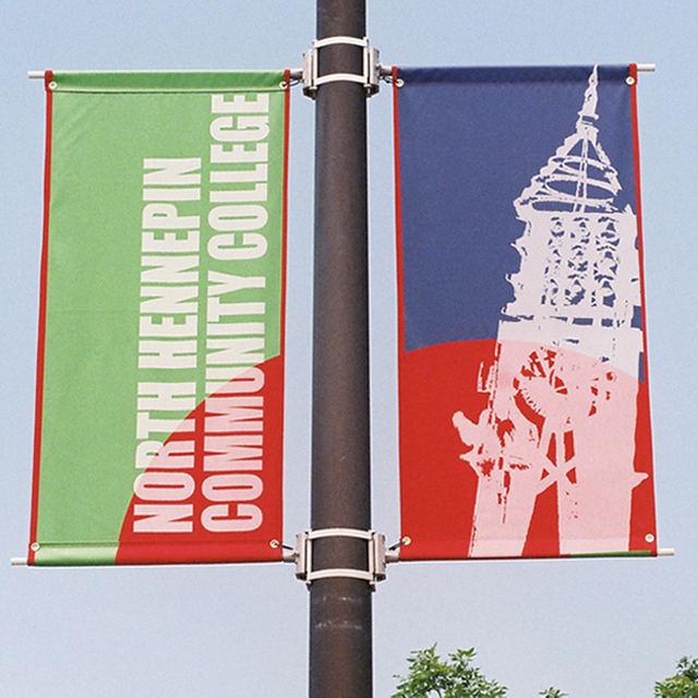 Street Lamp Pole Flag Double-sided Flex Banner Tension system