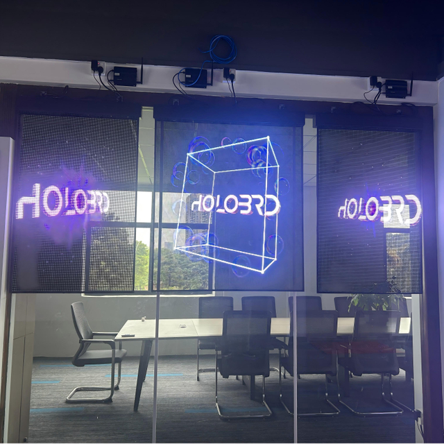 Hanging Transparent Flim Display Holographic 3D LED Poster Screen
