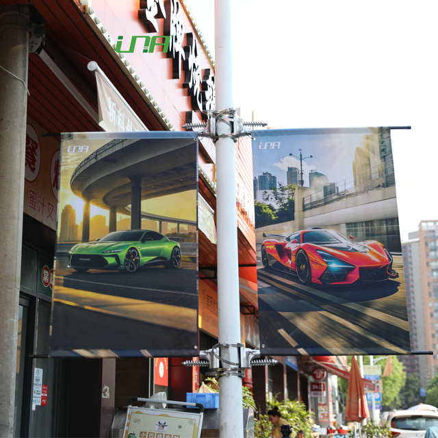 Street Lamppost Commercial Activity Column Pillar Banner Bracket