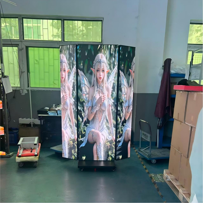  Advertising Left-to-Right Tri-Foldable LED Digital Poster Video Screen Display