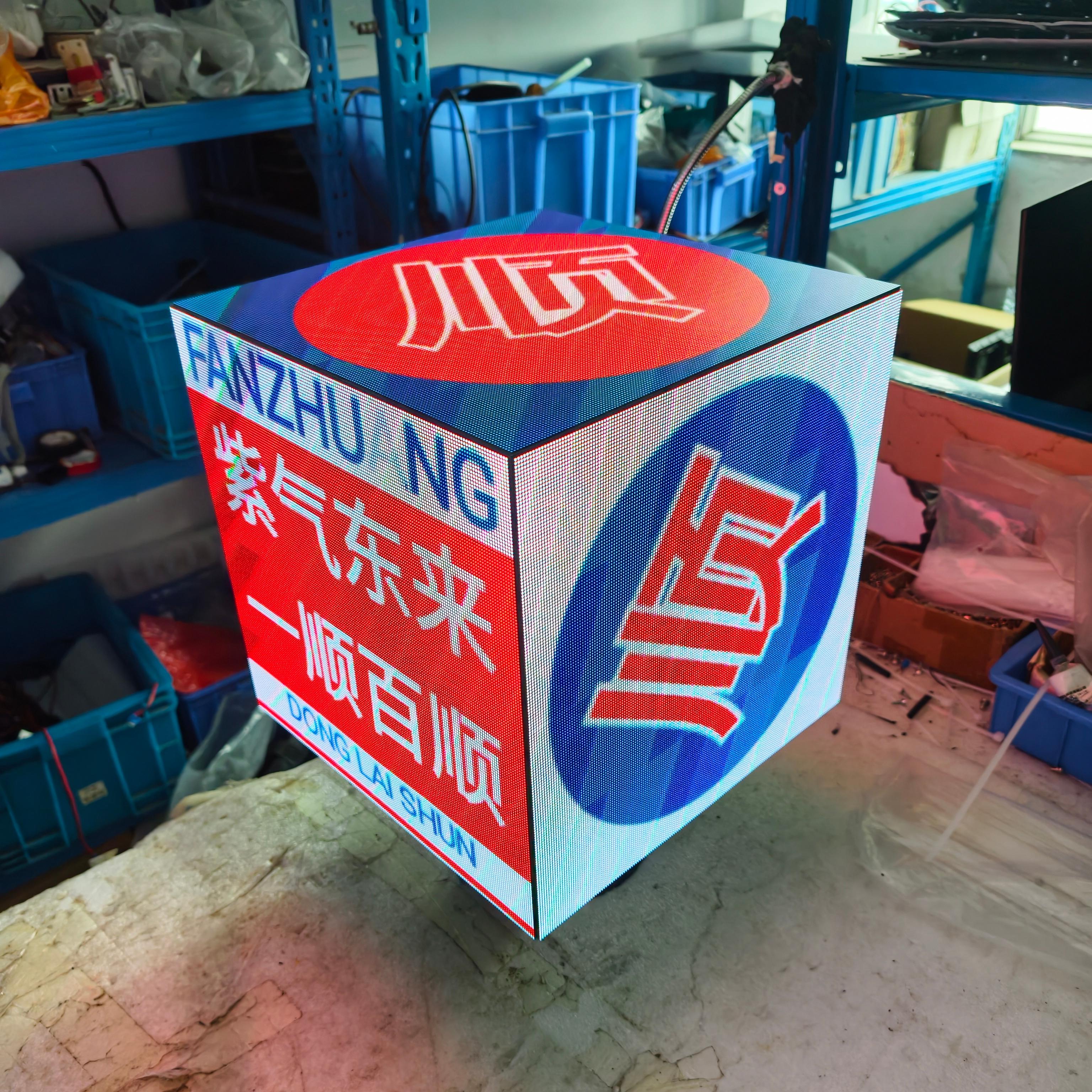 Indoor 5-Side Magic Cube Desk-Standing LED Video Screen for Promotion