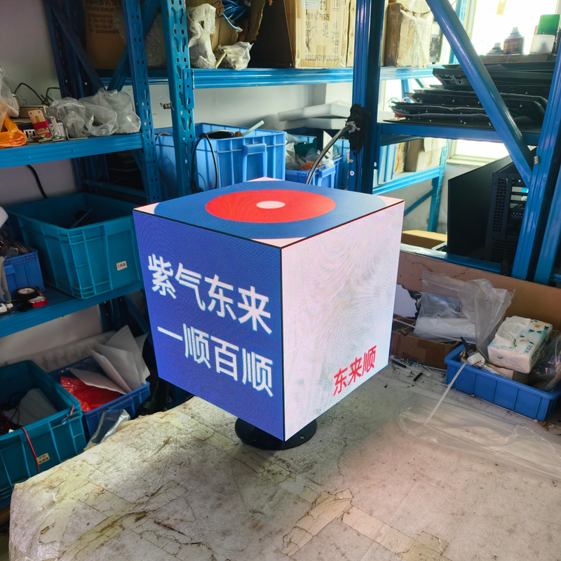 Indoor 5-Side Magic Cube Desk-Standing LED Video Screen for Promotion